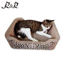 2018 New Cat Printed Pet Playing Toy Cardboard Cat Scratching Sofa Bed SCS-7003